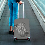 Monochrome Shar Pei Print Luggage Cover