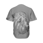 Monochrome Shar Pei Print Men's Baseball Jersey