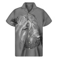 Monochrome Shar Pei Print Men's Short Sleeve Shirt
