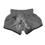 Monochrome Shar Pei Print Muay Thai Boxing Shorts