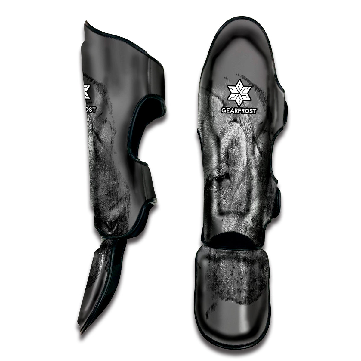Monochrome Shar Pei Print Muay Thai Shin Guard
