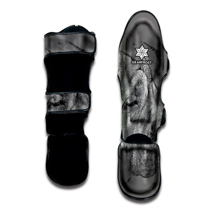 Monochrome Shar Pei Print Muay Thai Shin Guard
