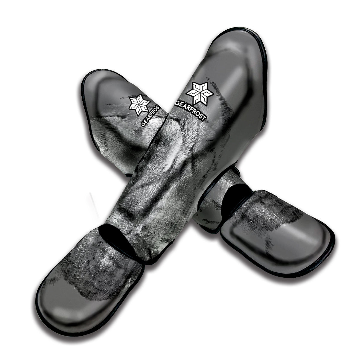 Monochrome Shar Pei Print Muay Thai Shin Guard