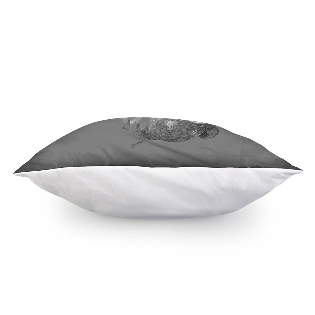 Monochrome Shar Pei Print Pillow Cover