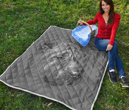 Monochrome Shar Pei Print Quilt
