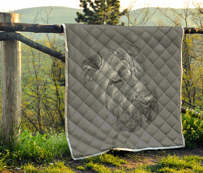 Monochrome Shar Pei Print Quilt