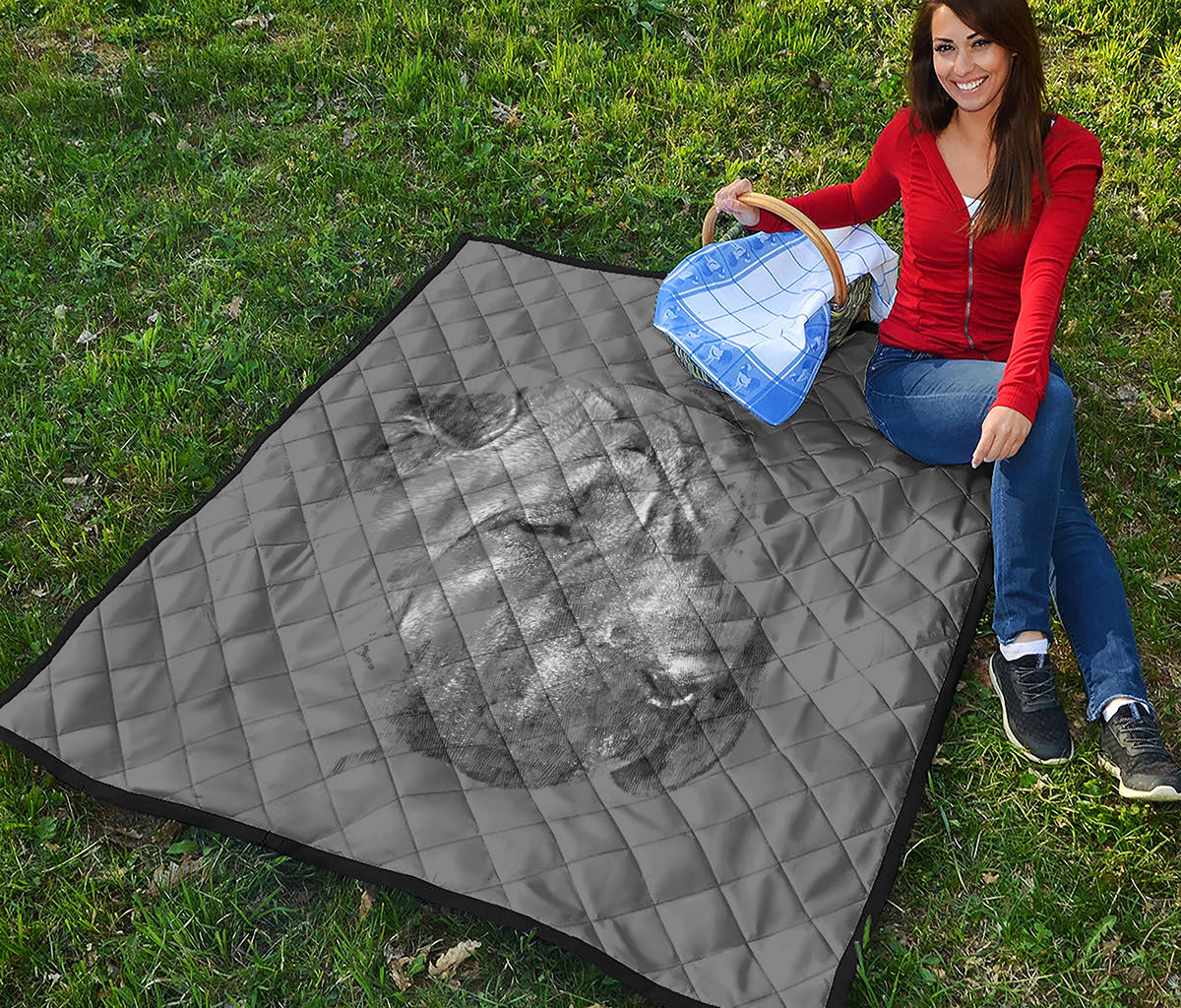 Monochrome Shar Pei Print Quilt
