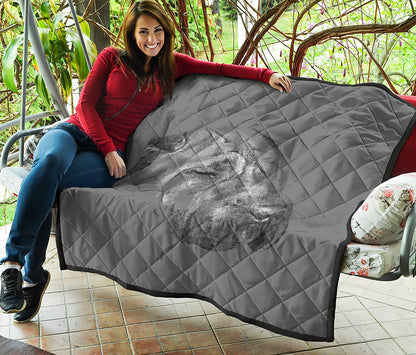 Monochrome Shar Pei Print Quilt