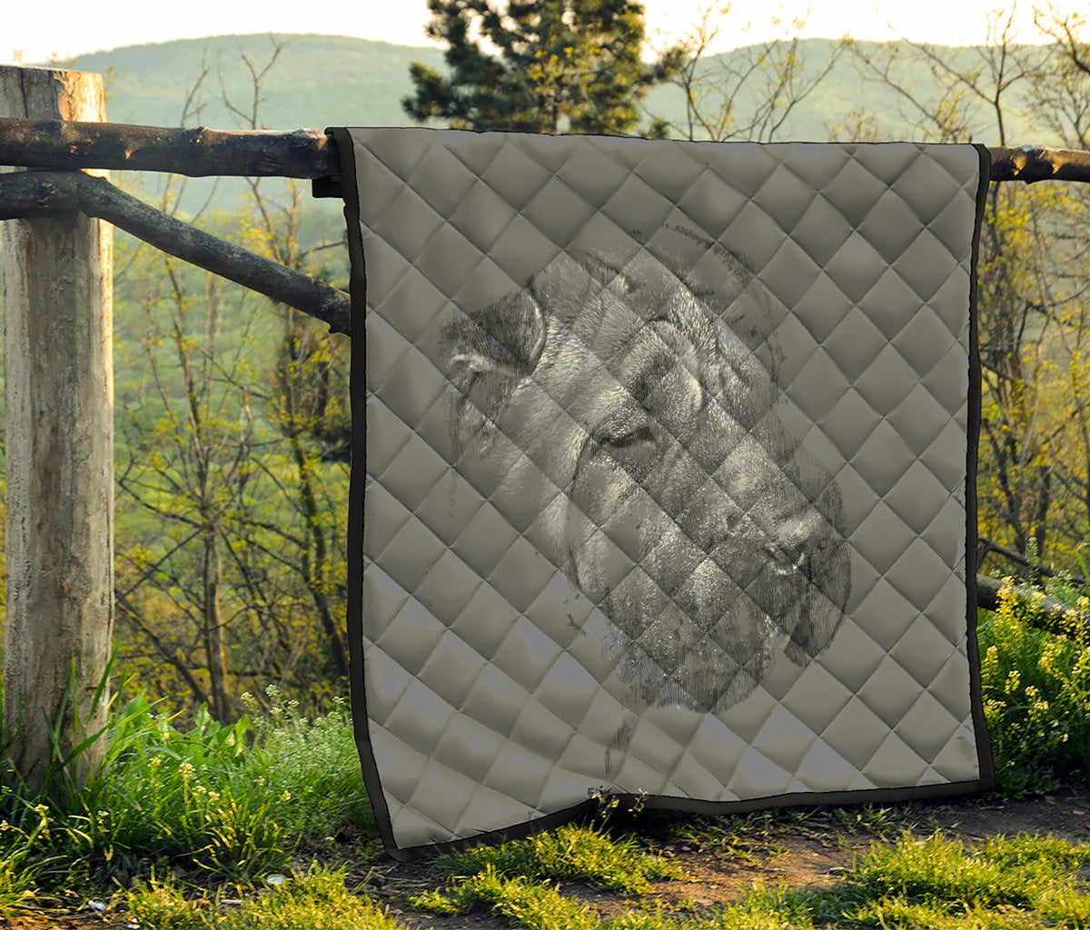 Monochrome Shar Pei Print Quilt