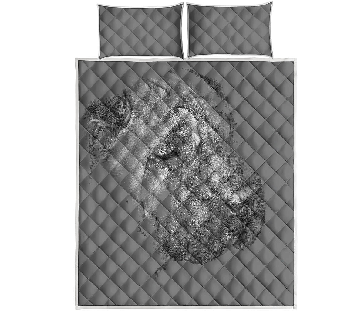 Monochrome Shar Pei Print Quilt Bed Set