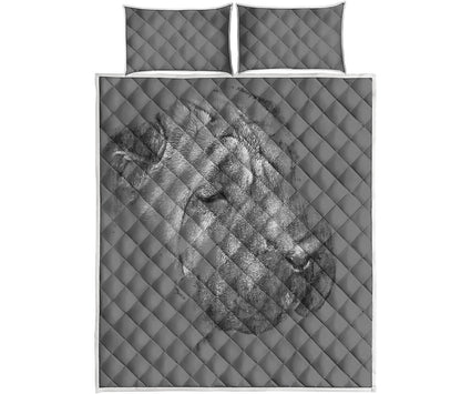 Monochrome Shar Pei Print Quilt Bed Set