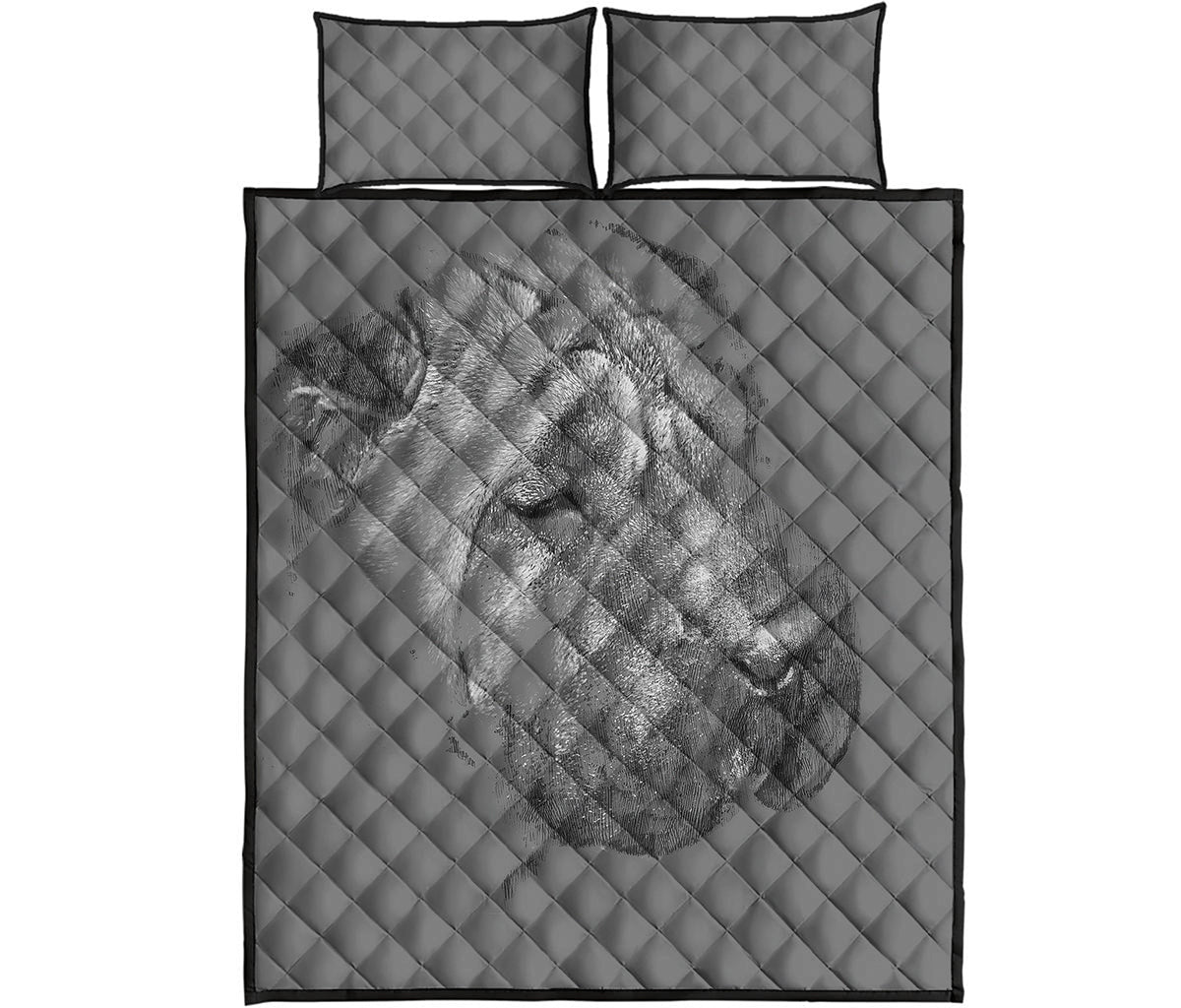 Monochrome Shar Pei Print Quilt Bed Set