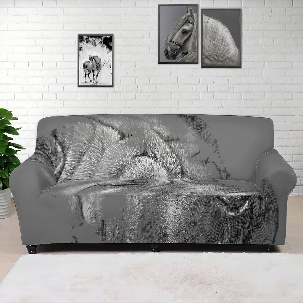 Monochrome Shar Pei Print Sofa Cover