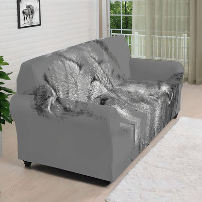 Monochrome Shar Pei Print Sofa Cover