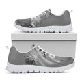 Monochrome Shar Pei Print White Running Shoes