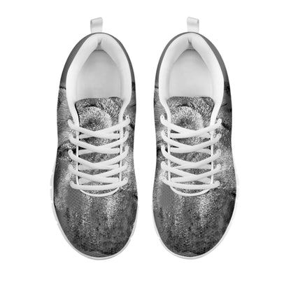 Monochrome Shar Pei Print White Sneakers
