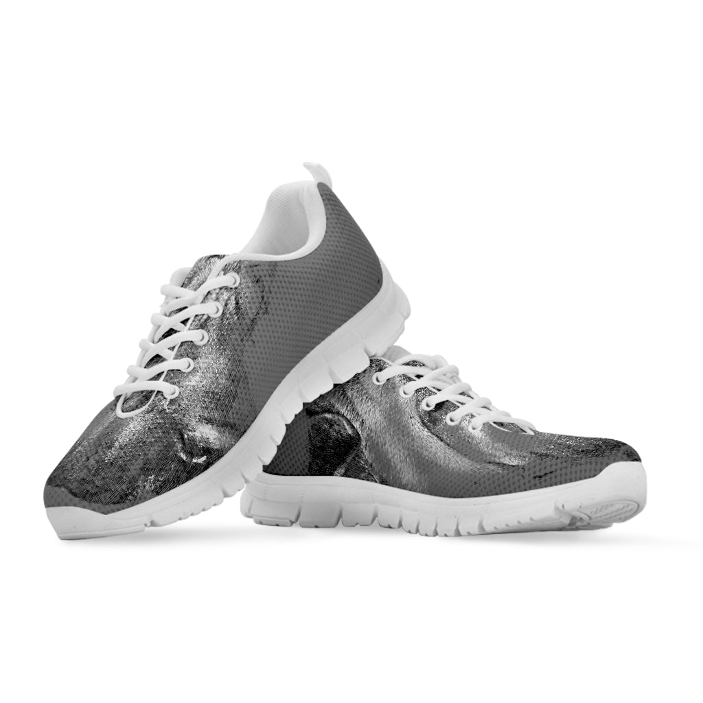 Monochrome Shar Pei Print White Sneakers
