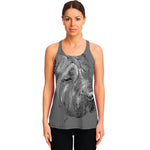 Monochrome Shar Pei Print Women's Racerback Tank Top