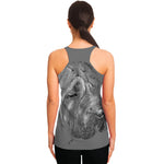 Monochrome Shar Pei Print Women's Racerback Tank Top
