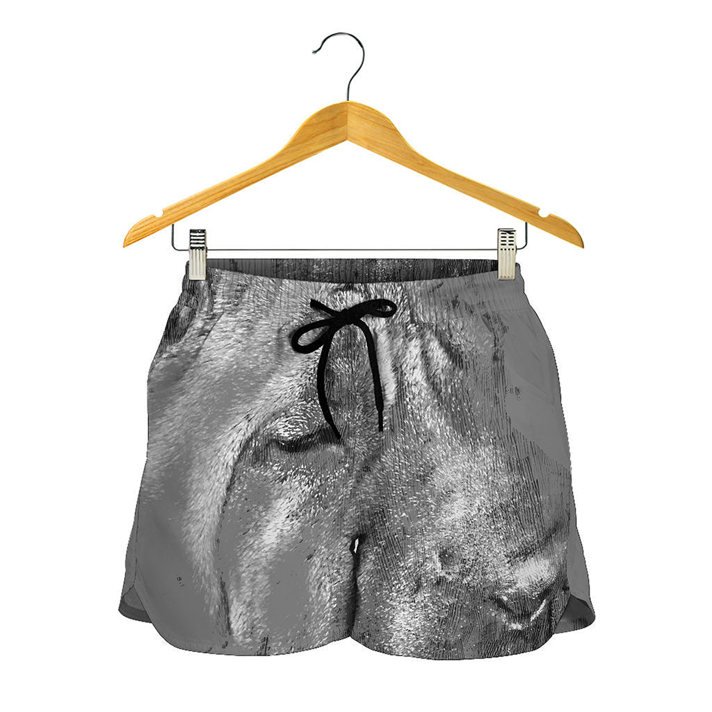 Monochrome Shar Pei Print Women's Shorts