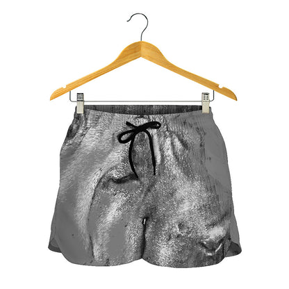 Monochrome Shar Pei Print Women's Shorts