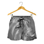 Monochrome Shar Pei Print Women's Shorts