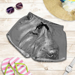 Monochrome Shar Pei Print Women's Shorts