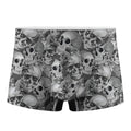 Monochrome Skull Flowers Pattern Print Men's Boxer Briefs