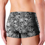 Monochrome Skull Flowers Pattern Print Men's Boxer Briefs