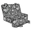 Monochrome Skull Flowers Pattern Print Pet Car Back Seat Cover