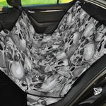 Monochrome Skull Flowers Pattern Print Pet Car Back Seat Cover