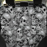 Monochrome Skull Flowers Pattern Print Pet Car Back Seat Cover