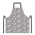 Monochrome Spring Floral Print Apron