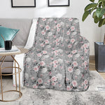 Monochrome Spring Floral Print Blanket