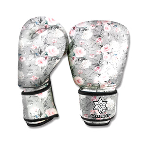 Monochrome Spring Floral Print Boxing Gloves