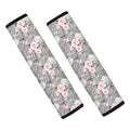 Monochrome Spring Floral Print Car Seat Belt Covers