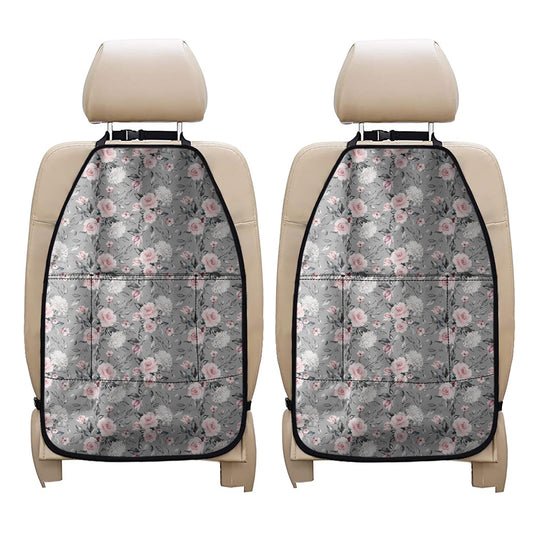 Monochrome Spring Floral Print Car Seat Organizers