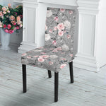 Monochrome Spring Floral Print Dining Chair Slipcover