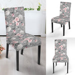 Monochrome Spring Floral Print Dining Chair Slipcover