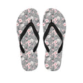 Monochrome Spring Floral Print Flip Flops