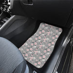 Monochrome Spring Floral Print Front Car Floor Mats
