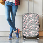 Monochrome Spring Floral Print Luggage Cover
