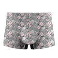 Monochrome Spring Floral Print Men's Boxer Briefs