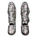 Monochrome Spring Floral Print Muay Thai Shin Guards