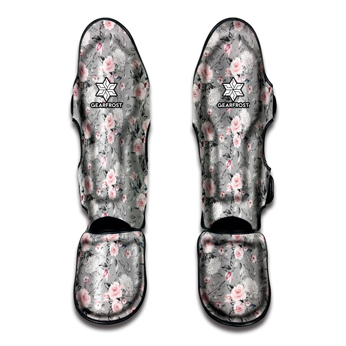 Monochrome Spring Floral Print Muay Thai Shin Guard