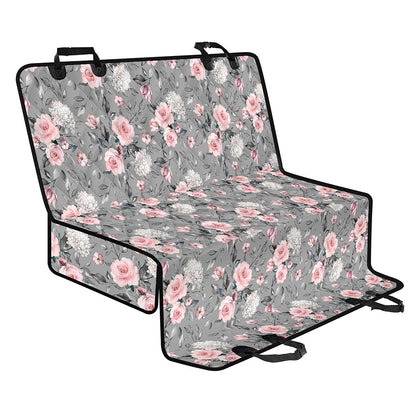 Monochrome Spring Floral Print Pet Car Back Seat Cover