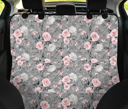 Monochrome Spring Floral Print Pet Car Back Seat Cover