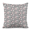 Monochrome Spring Floral Print Pillow Cover