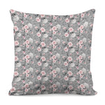 Monochrome Spring Floral Print Pillow Cover