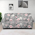 Monochrome Spring Floral Print Sofa Cover